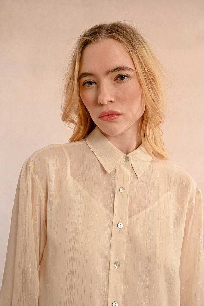 sheer button blouse