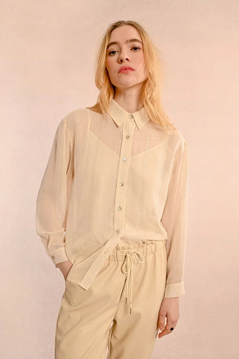yellow button down blouse